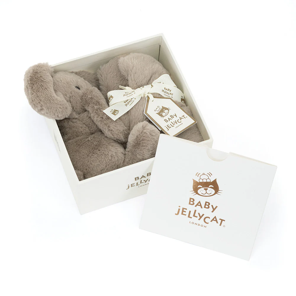 Smudge Elephant Soother in Gift Box by Jellycat