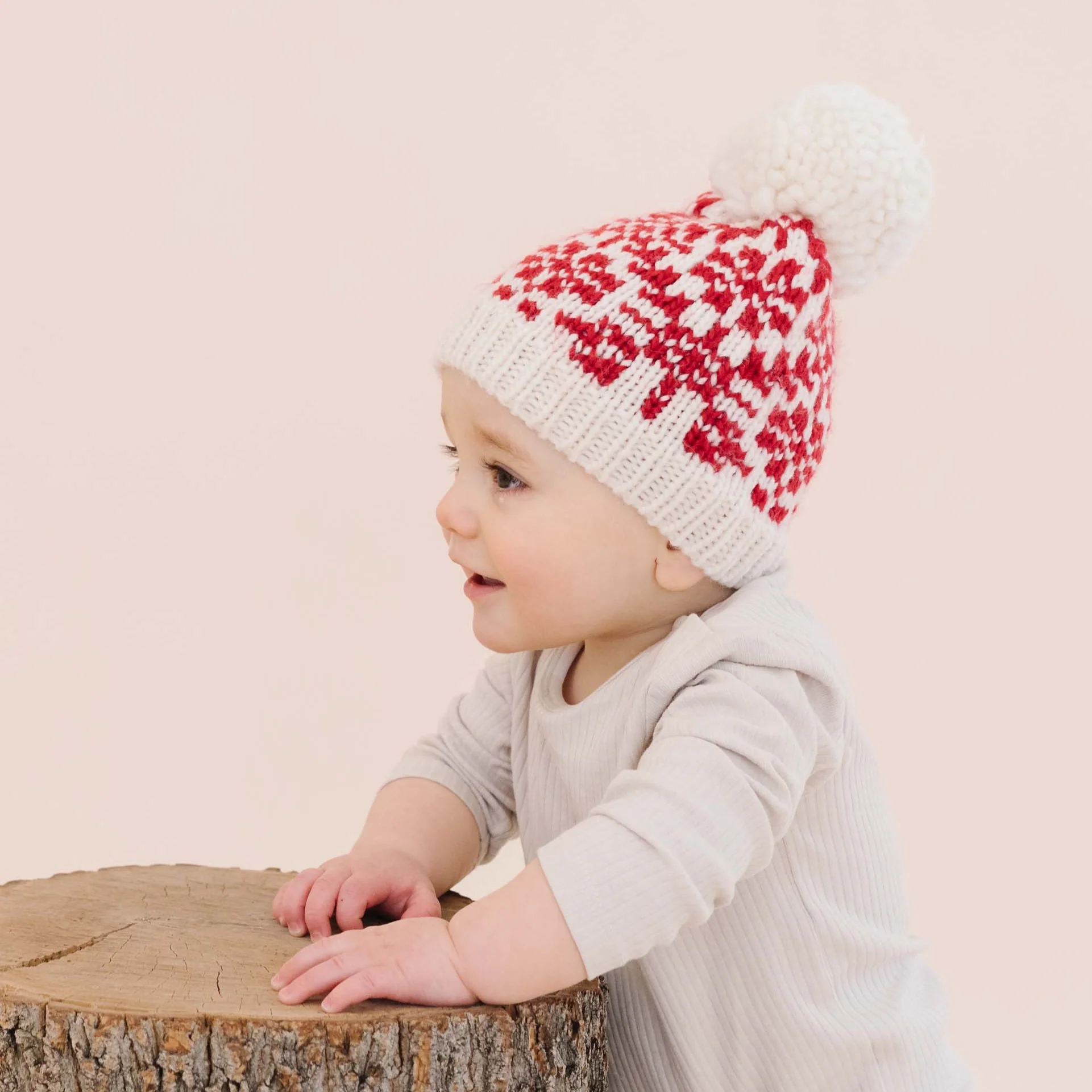 Snowfall Hand Knit Hat - Red by The Blueberry Hill - Image 2