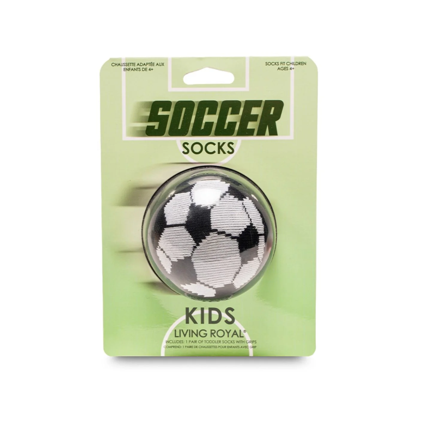 Soccer Ball 3D Packaged Kids Crew Socks by Living Royal
