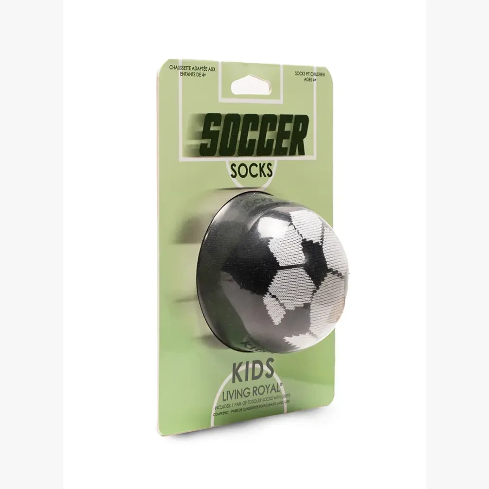 Soccer Ball 3D Packaged Kids Crew Socks by Living Royal - Image 4
