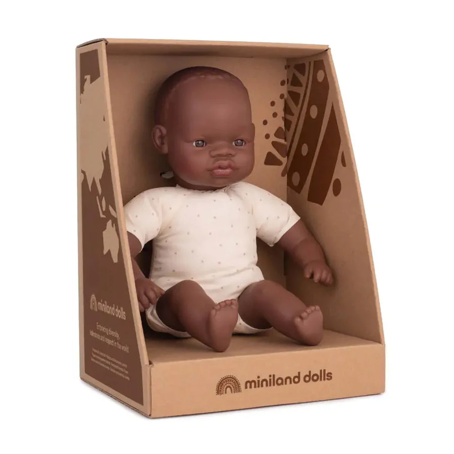 Soft Body Doll 12 5/8" - African by Miniland - Image 2