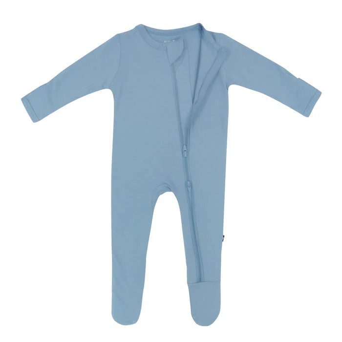 Solid Footie with Zipper - Slate by Kyte Baby - Image 2