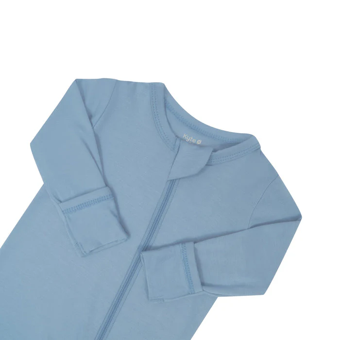 Solid Footie with Zipper - Slate by Kyte Baby - Image 3