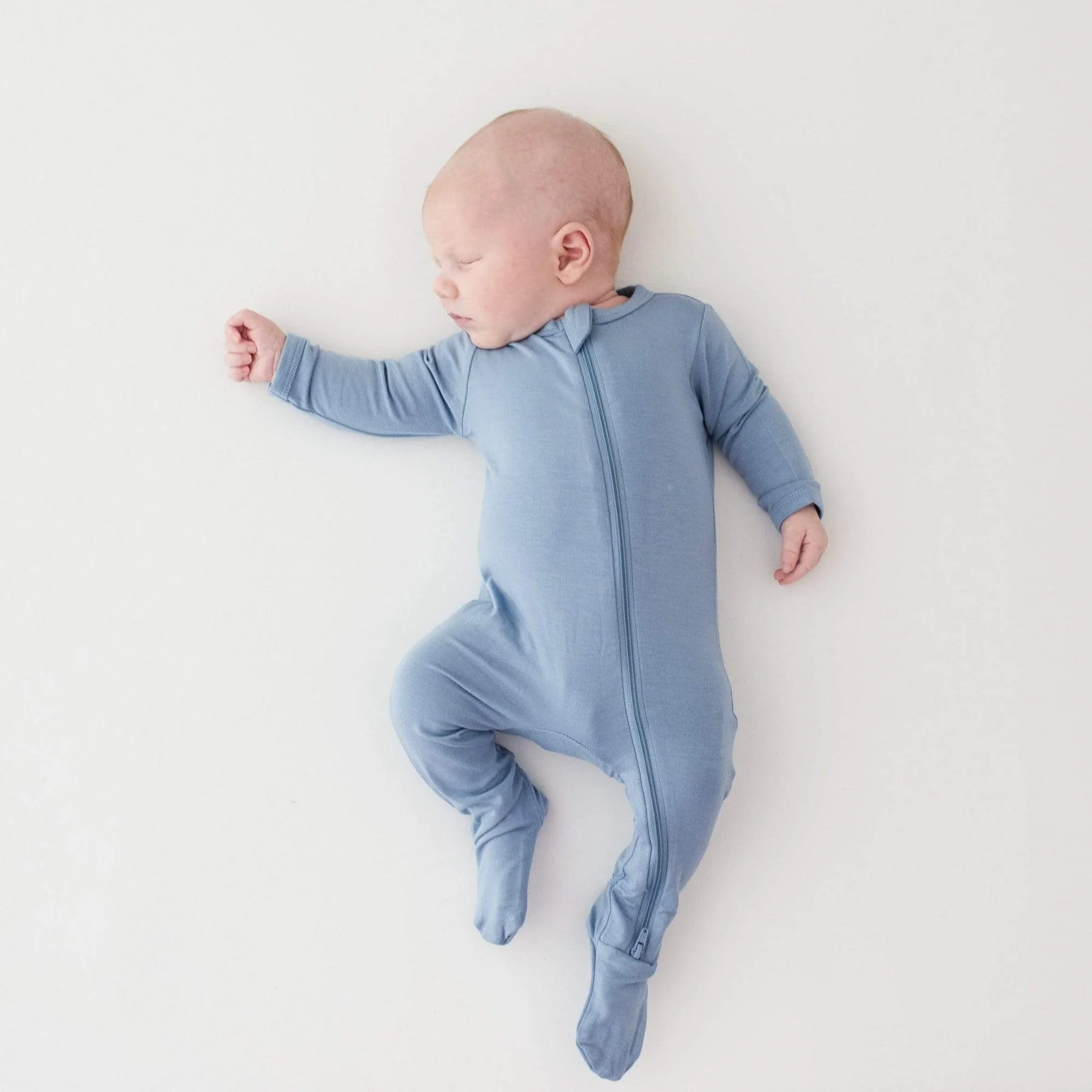 Solid Footie with Zipper - Slate by Kyte Baby - Image 5