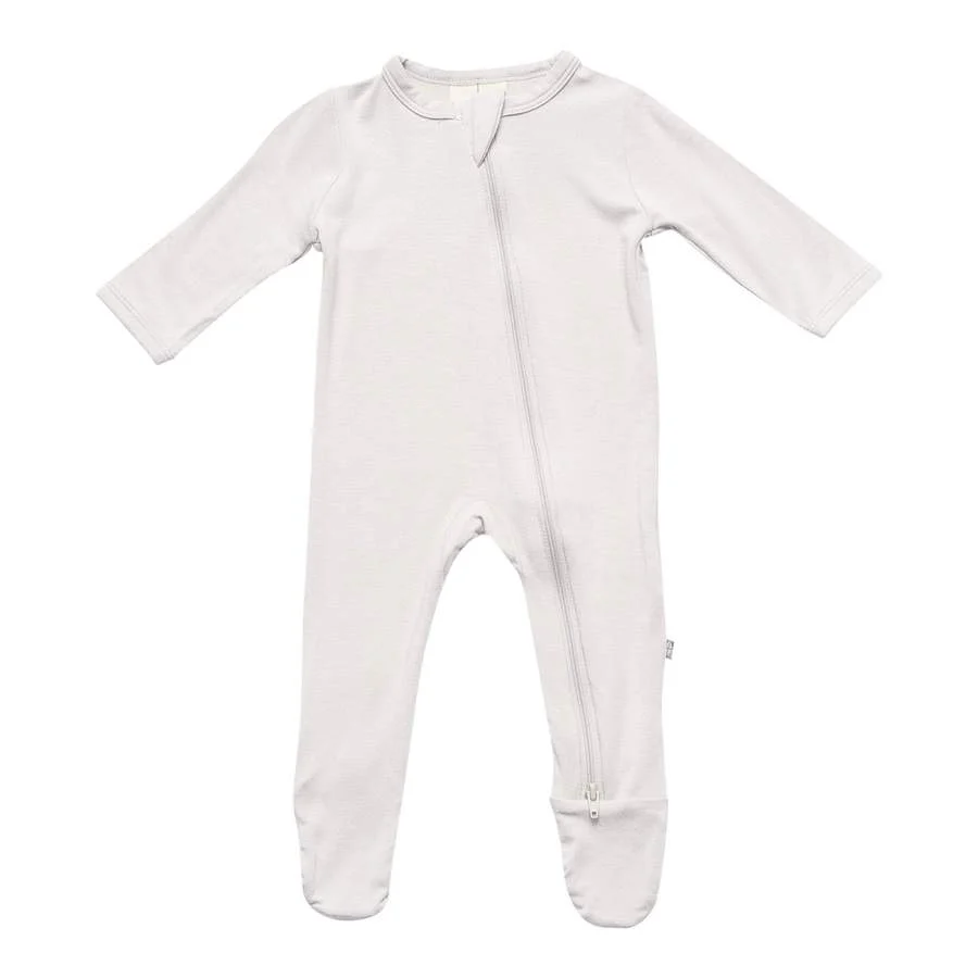 Solid Footie with Zipper - Oat by Kyte Baby