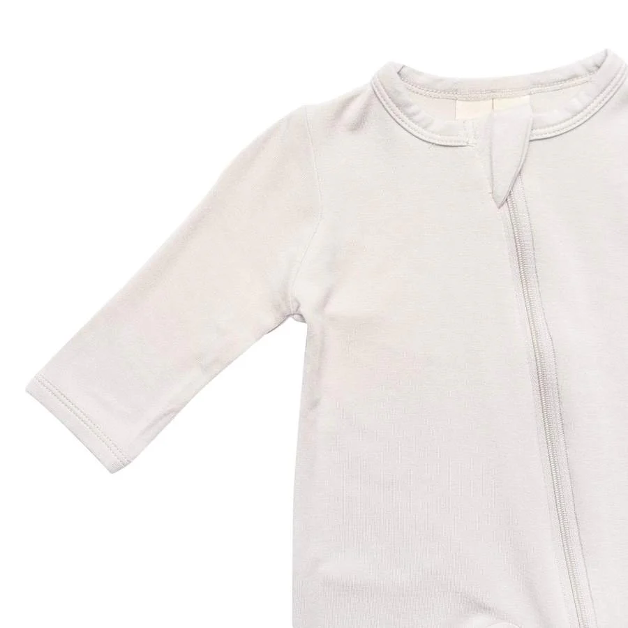 Solid Footie with Zipper - Oat by Kyte Baby - Image 2