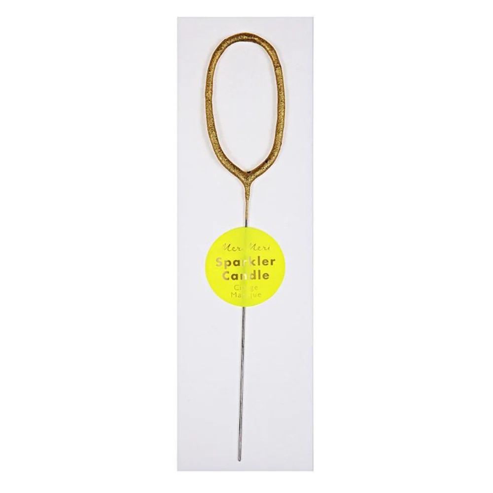 Sparkler Number Birthday Candle - 0 by Meri Meri