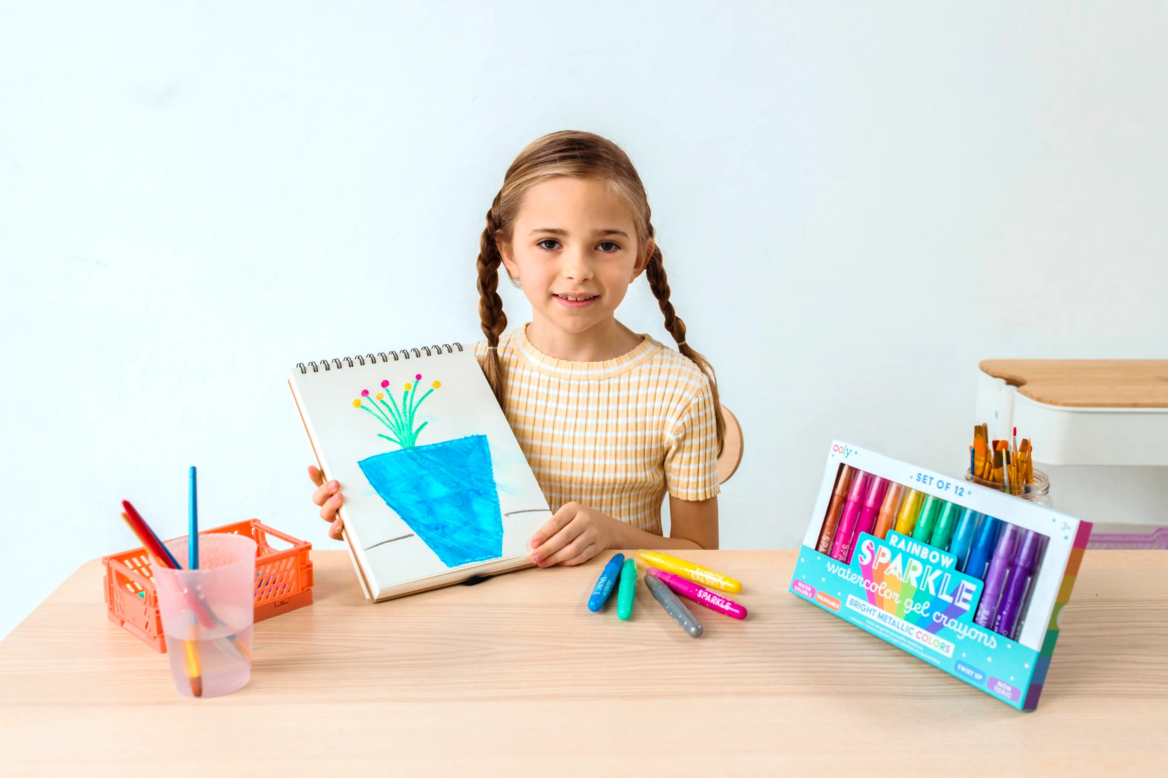 Rainbow Sparkle Metallic Watercolor Gel Crayons - Set of 12 - Image 7