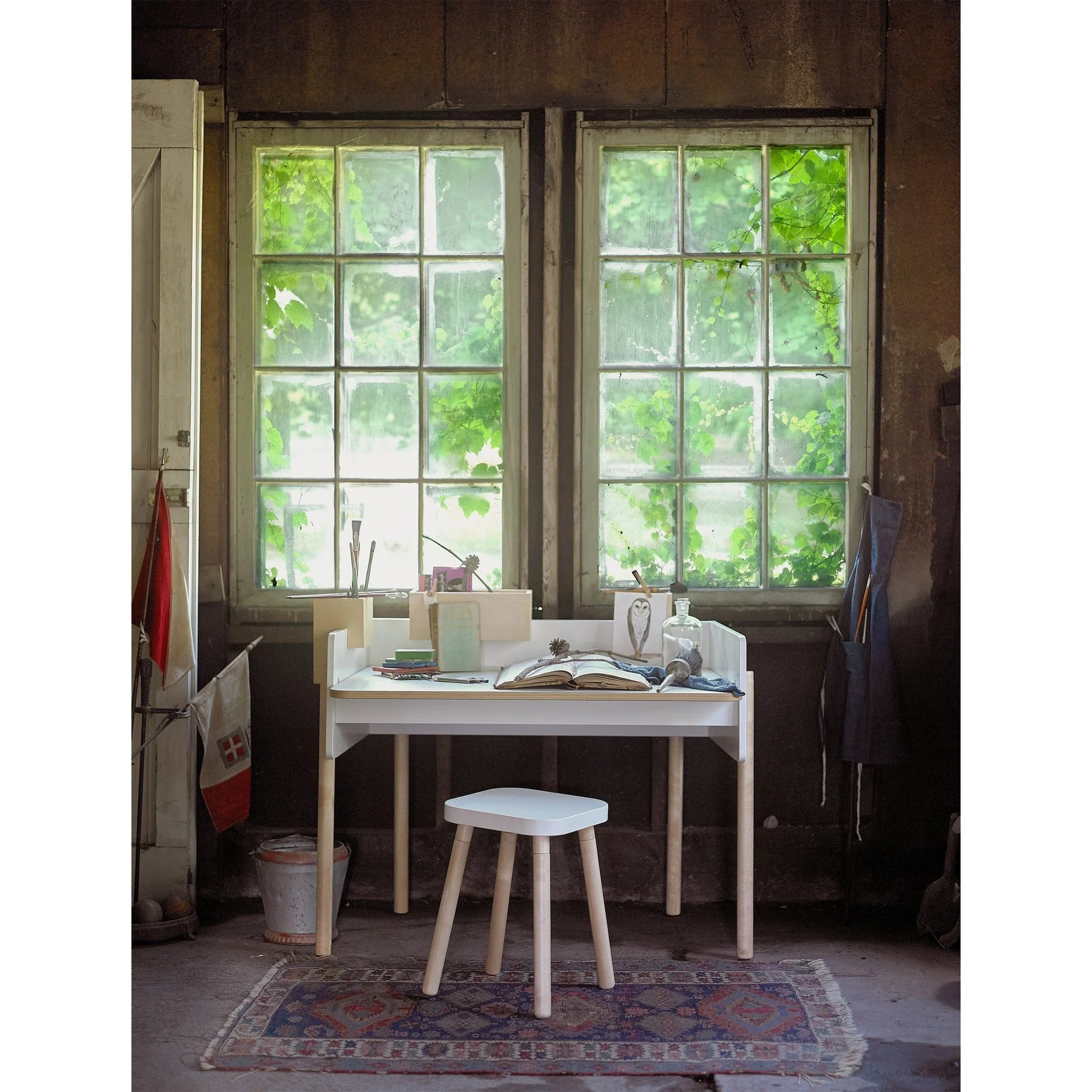 Square Stool - Birch / White by Oeuf - Image 5