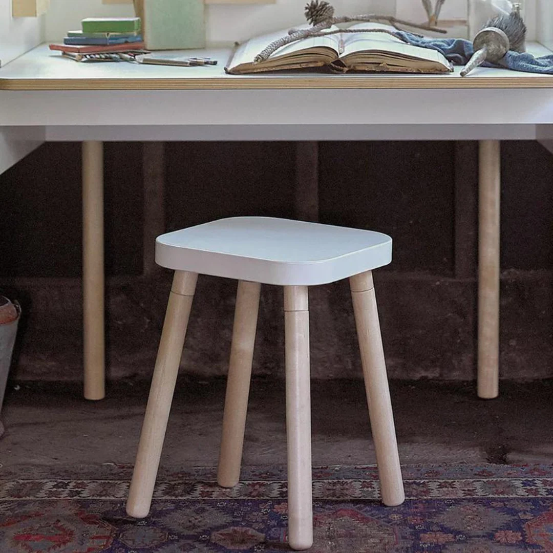 Square Stool - Birch / White by Oeuf - Image 6