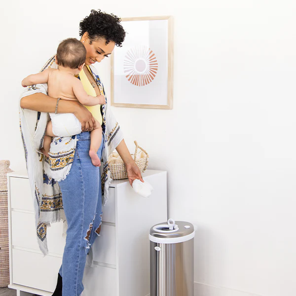 Steel Diaper Pail - Chrome by Ubbi - Image 3