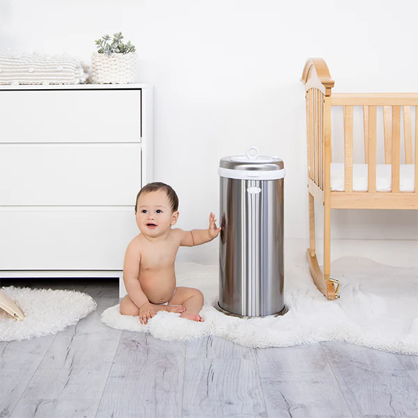 Steel Diaper Pail - Chrome by Ubbi - Image 4