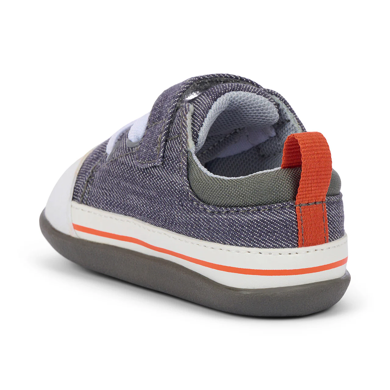 Stevie Mini First Walker Shoe - Gray Denim by See Kai Run - Image 2