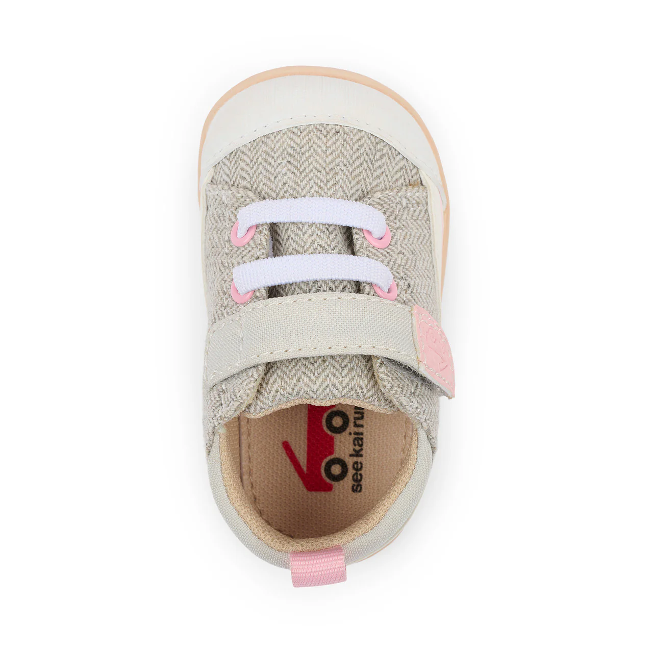 Stevie Mini First Walker Shoe - Gray Herringbone by See Kai Run - Image 4