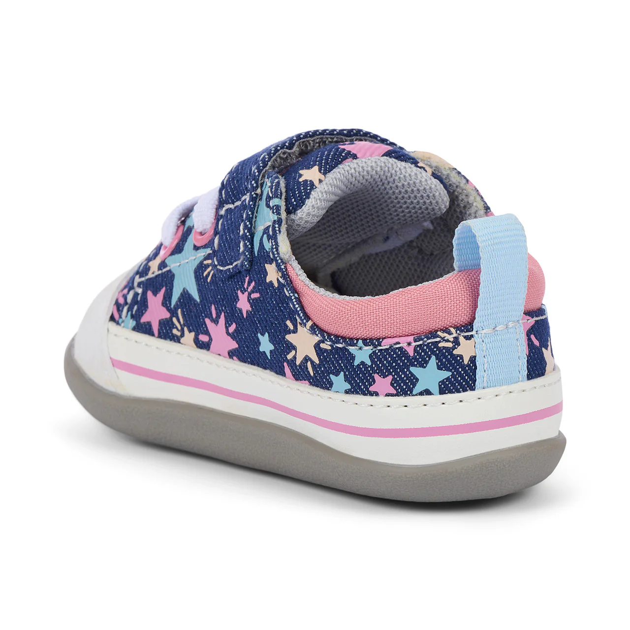 Stevie Mini First Walker Shoe - Navy Denim/Stars by See Kai Run - Image 2