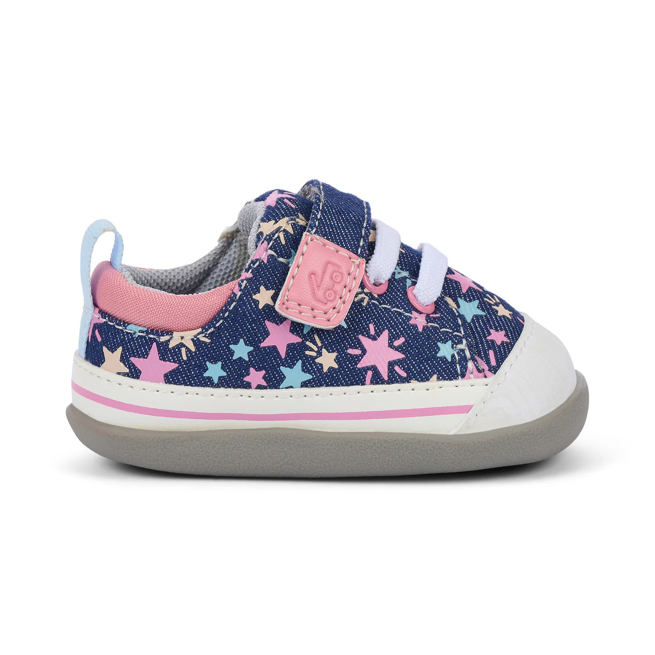Stevie Mini First Walker Shoe - Navy Denim/Stars by See Kai Run - Image 3