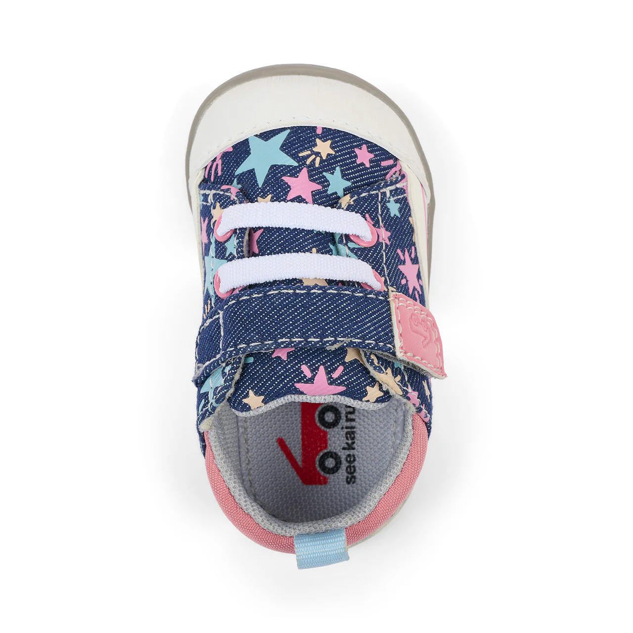 Stevie Mini First Walker Shoe - Navy Denim/Stars by See Kai Run - Image 4