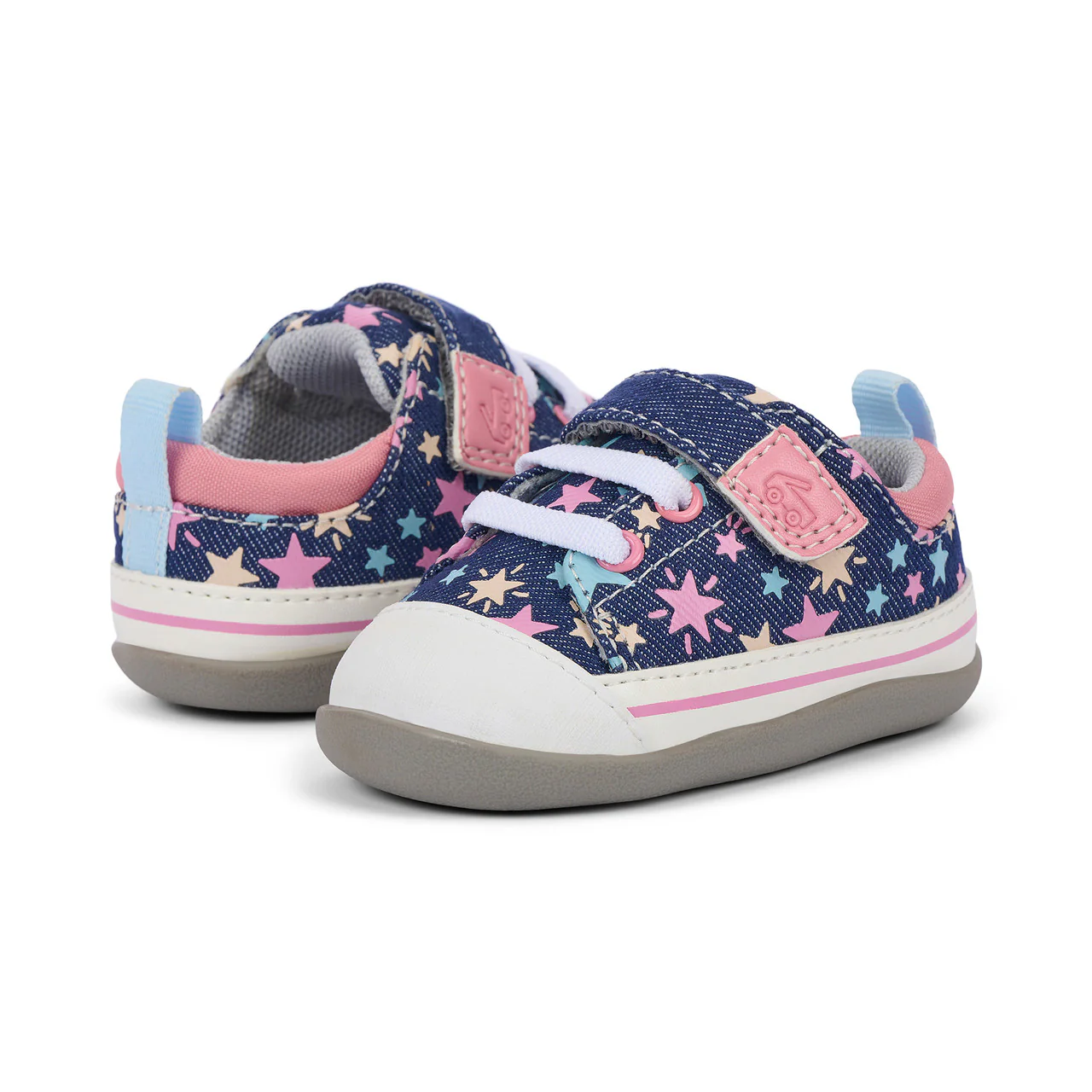 Stevie Mini First Walker Shoe - Navy Denim/Stars by See Kai Run - Image 7