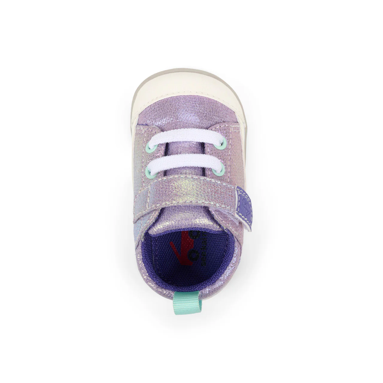 Stevie Mini First Walker Shoe - Purple Metallic by See Kai Run - Image 4
