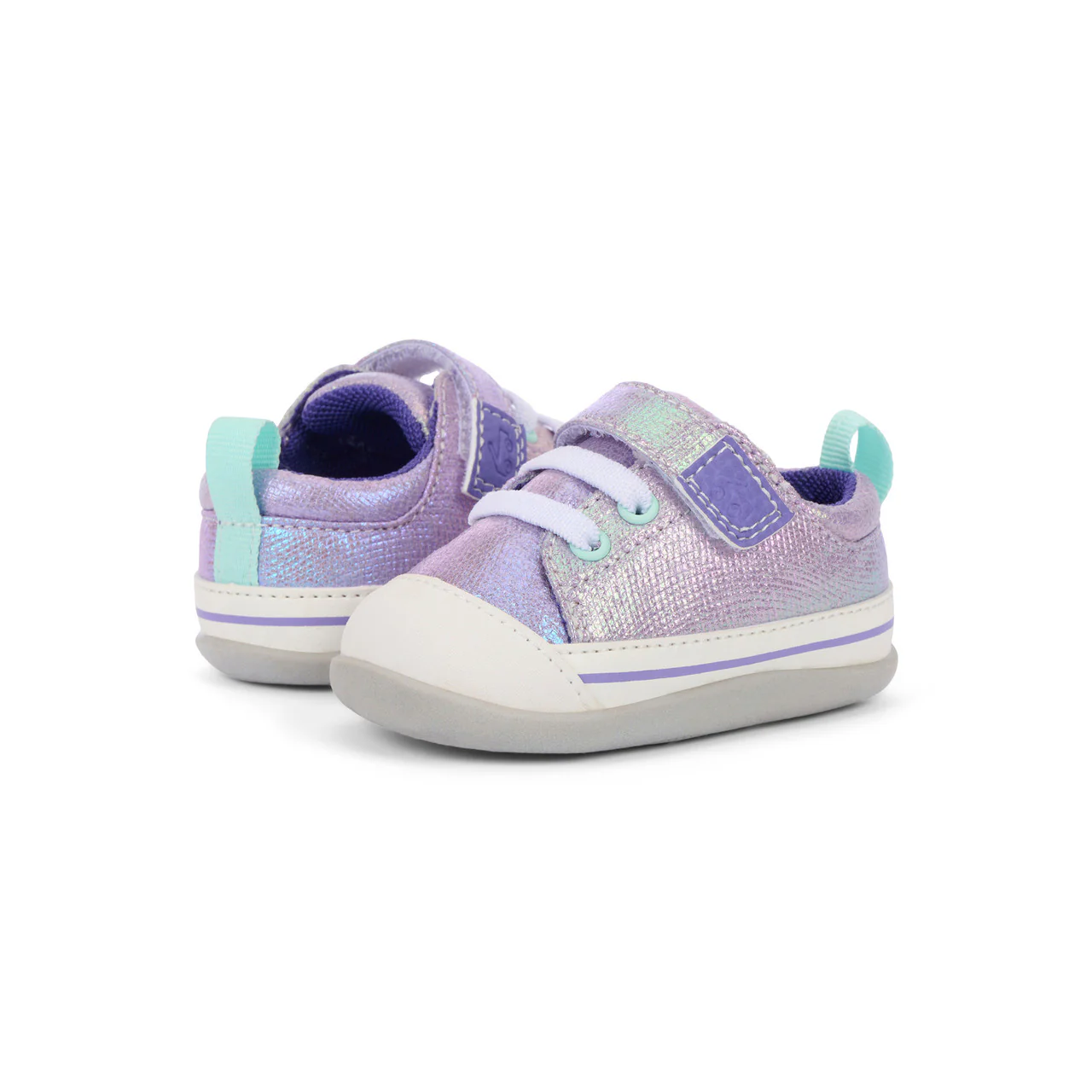 Stevie Mini First Walker Shoe - Purple Metallic by See Kai Run - Image 7