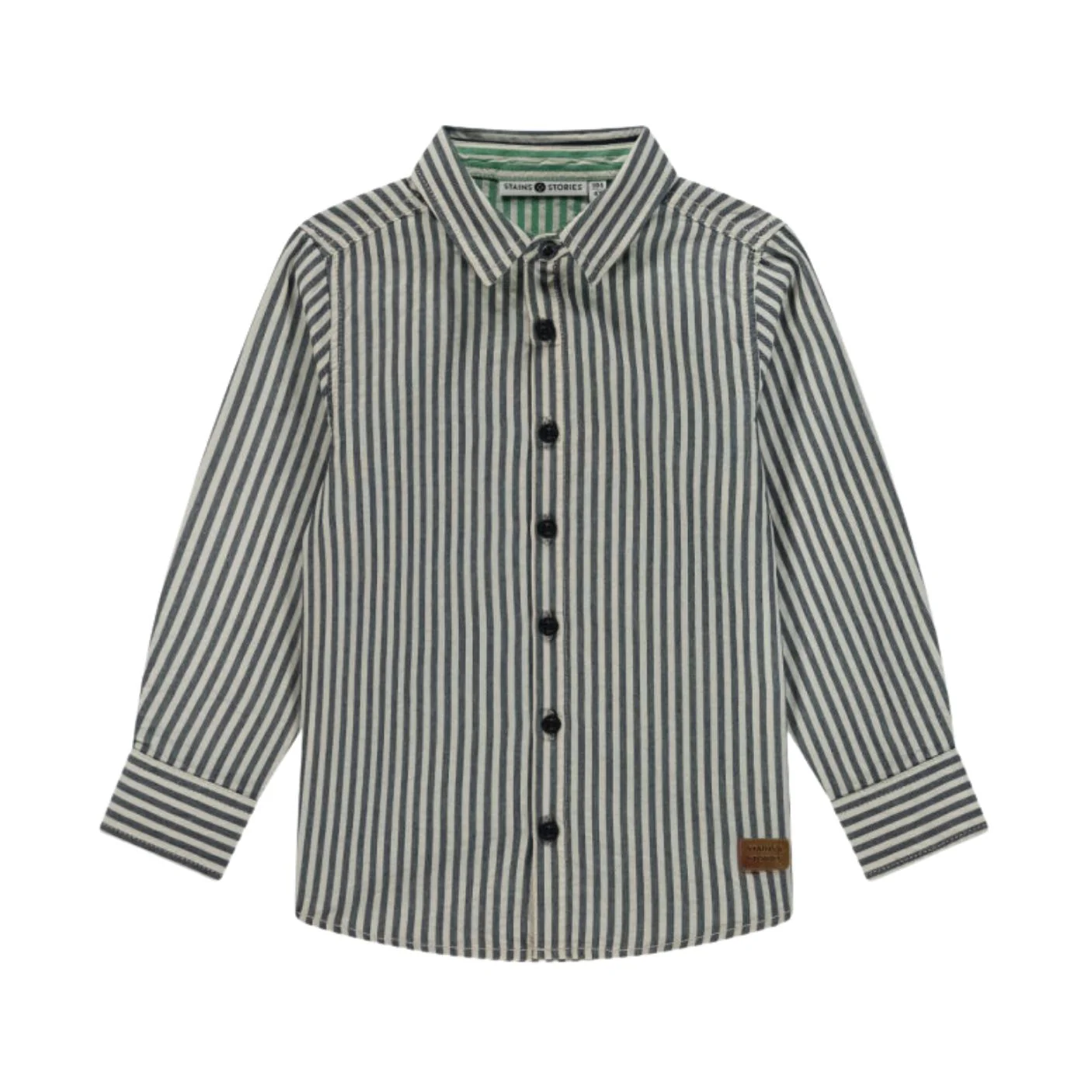 Striped Button Up Shirt - Dark Blue by Babyface - FINAL SALE
