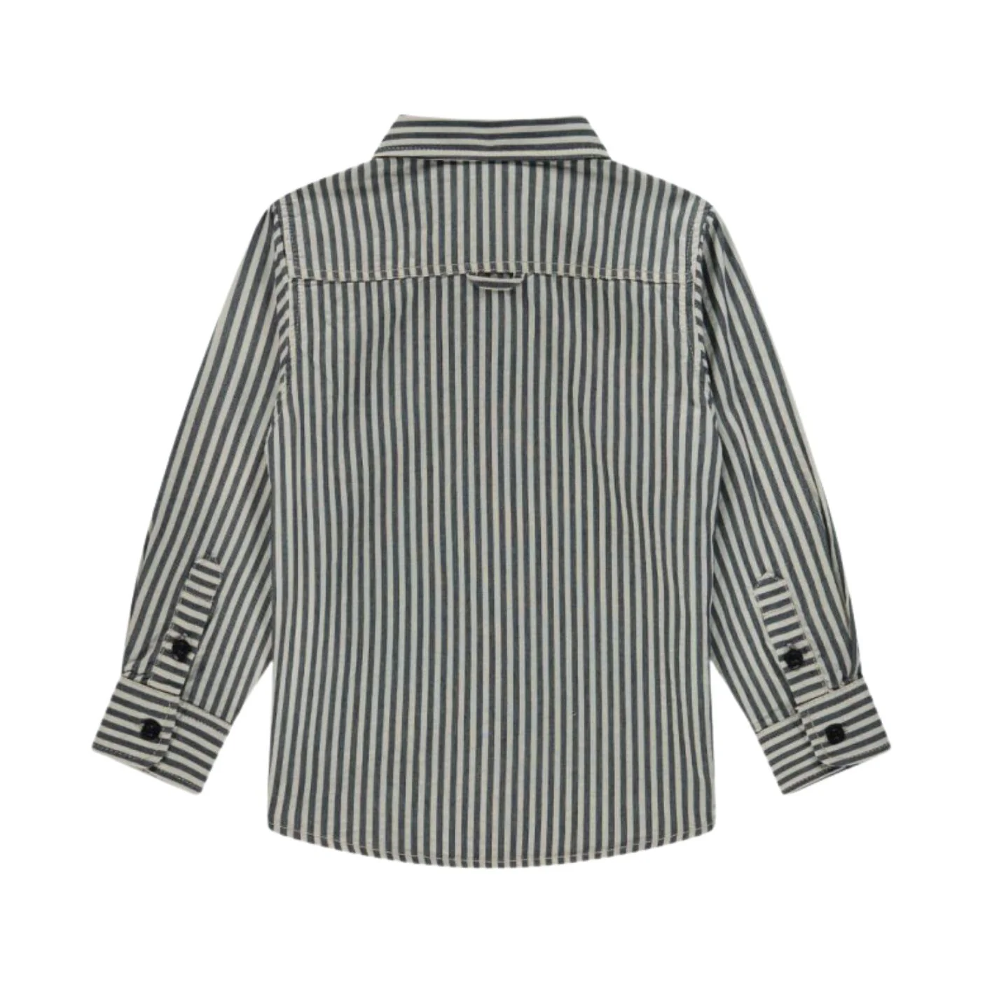 Striped Button Up Shirt - Dark Blue by Babyface - FINAL SALE - Image 2
