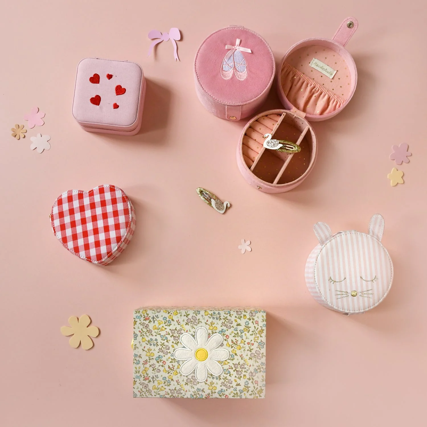 Stripy Bunny Round Jewellery Box by Rockahula Kids - Image 3