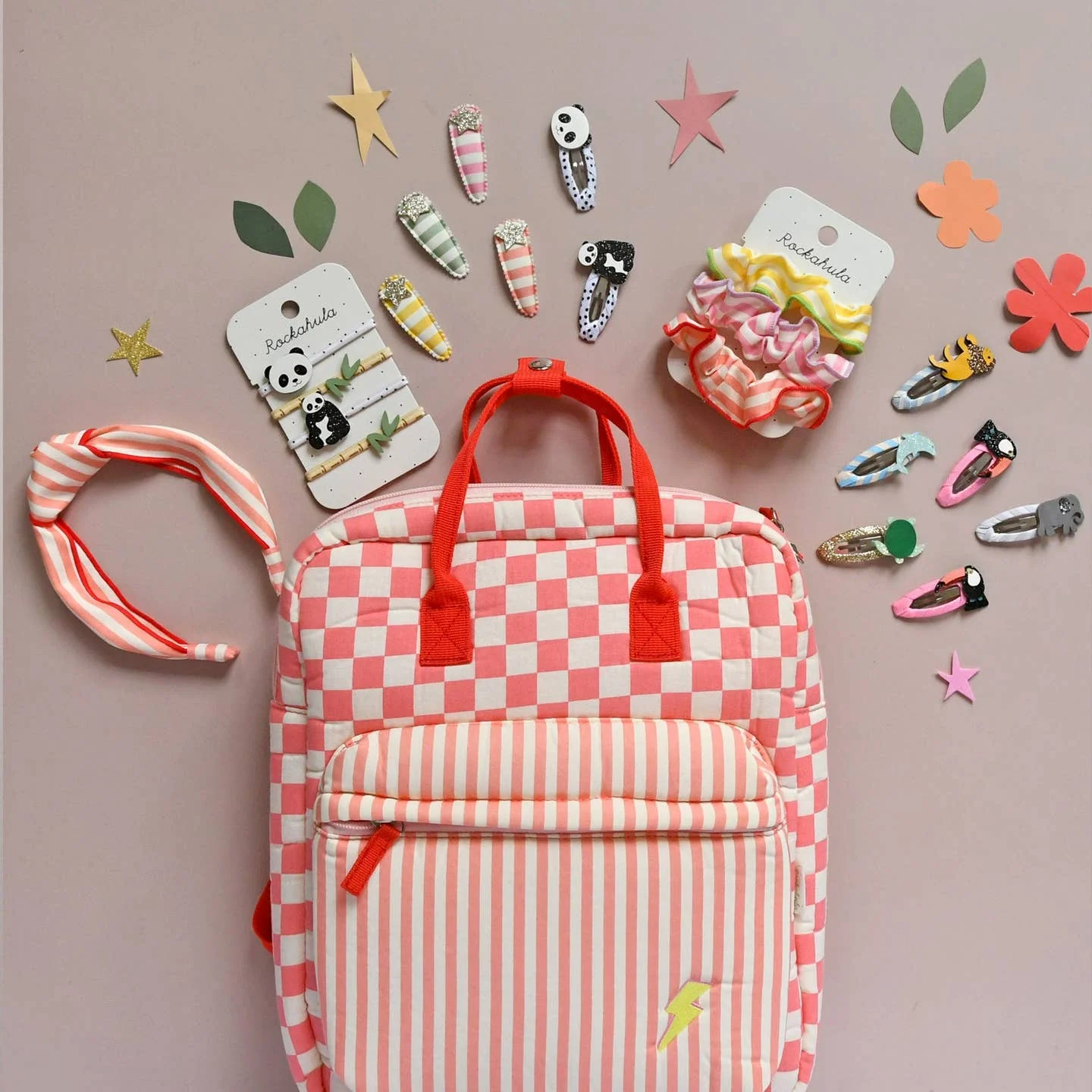Stripy Star Fabric Clip Set by Rockahula Kids - Image 3