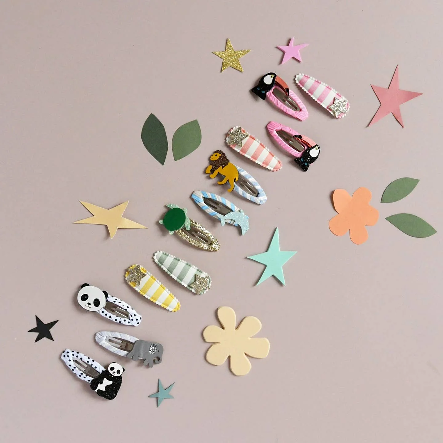 Stripy Star Fabric Clip Set by Rockahula Kids - Image 4
