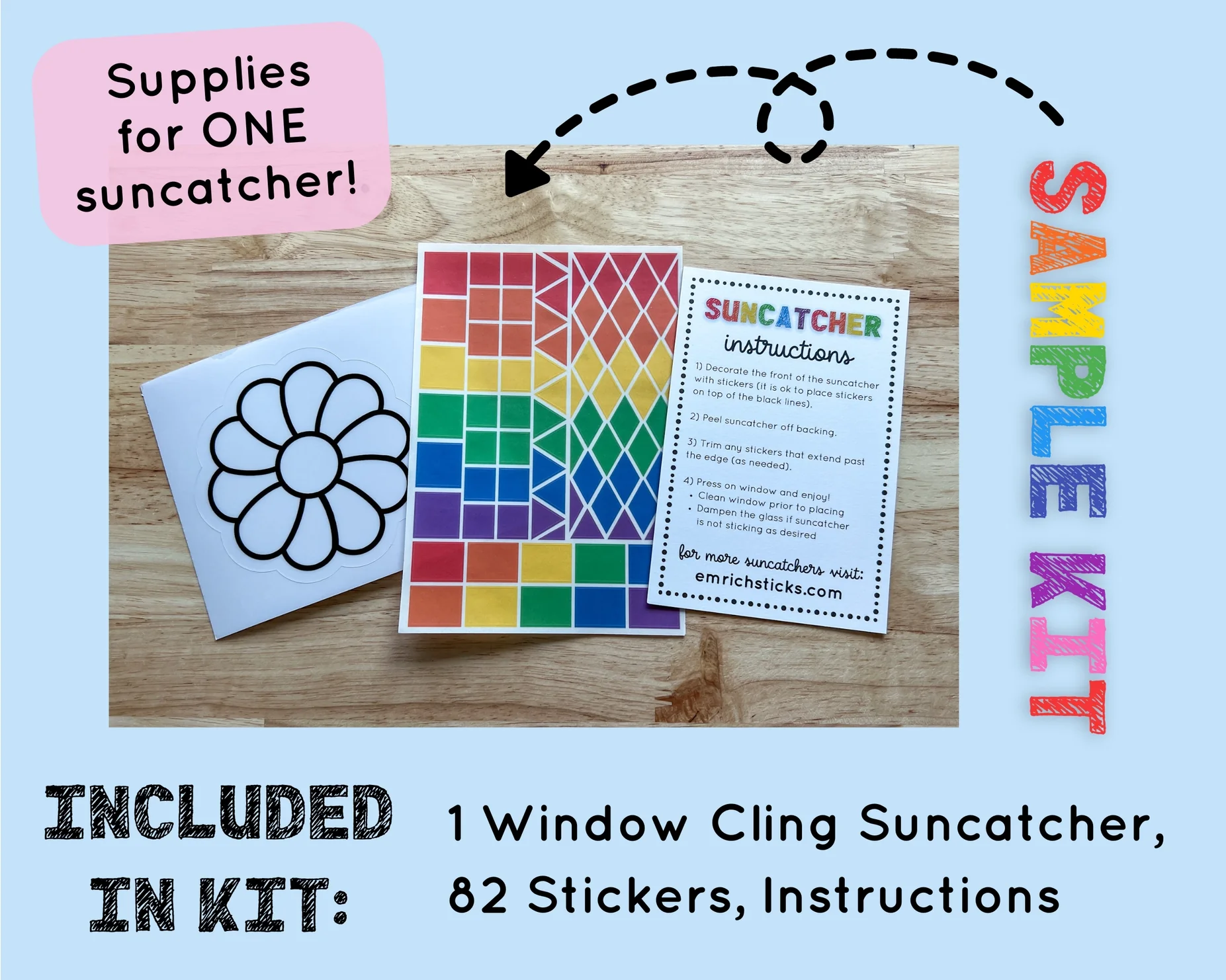 Suncatcher Sticker Craft Kit for Kids by EmRichSticks - Image 23