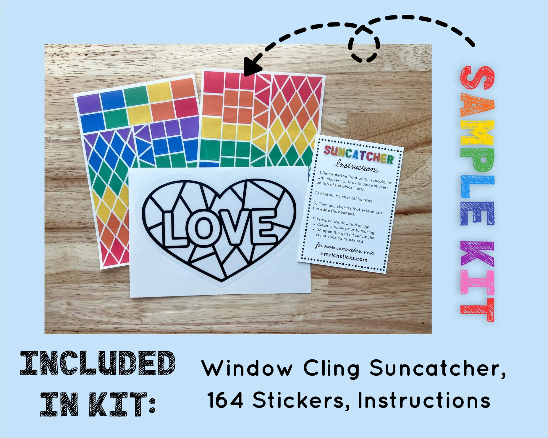 Suncatcher Sticker Craft Kit for Kids by EmRichSticks - Image 8