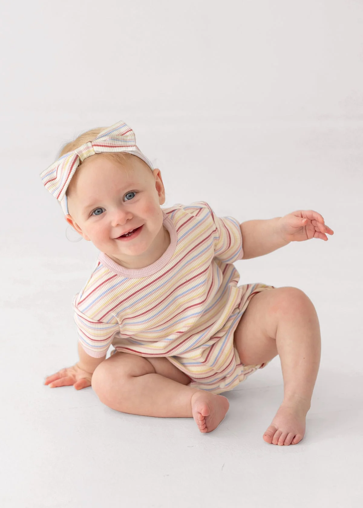 Sunset Sherbet Romper - Pink by Mabel + Honey - Image 2