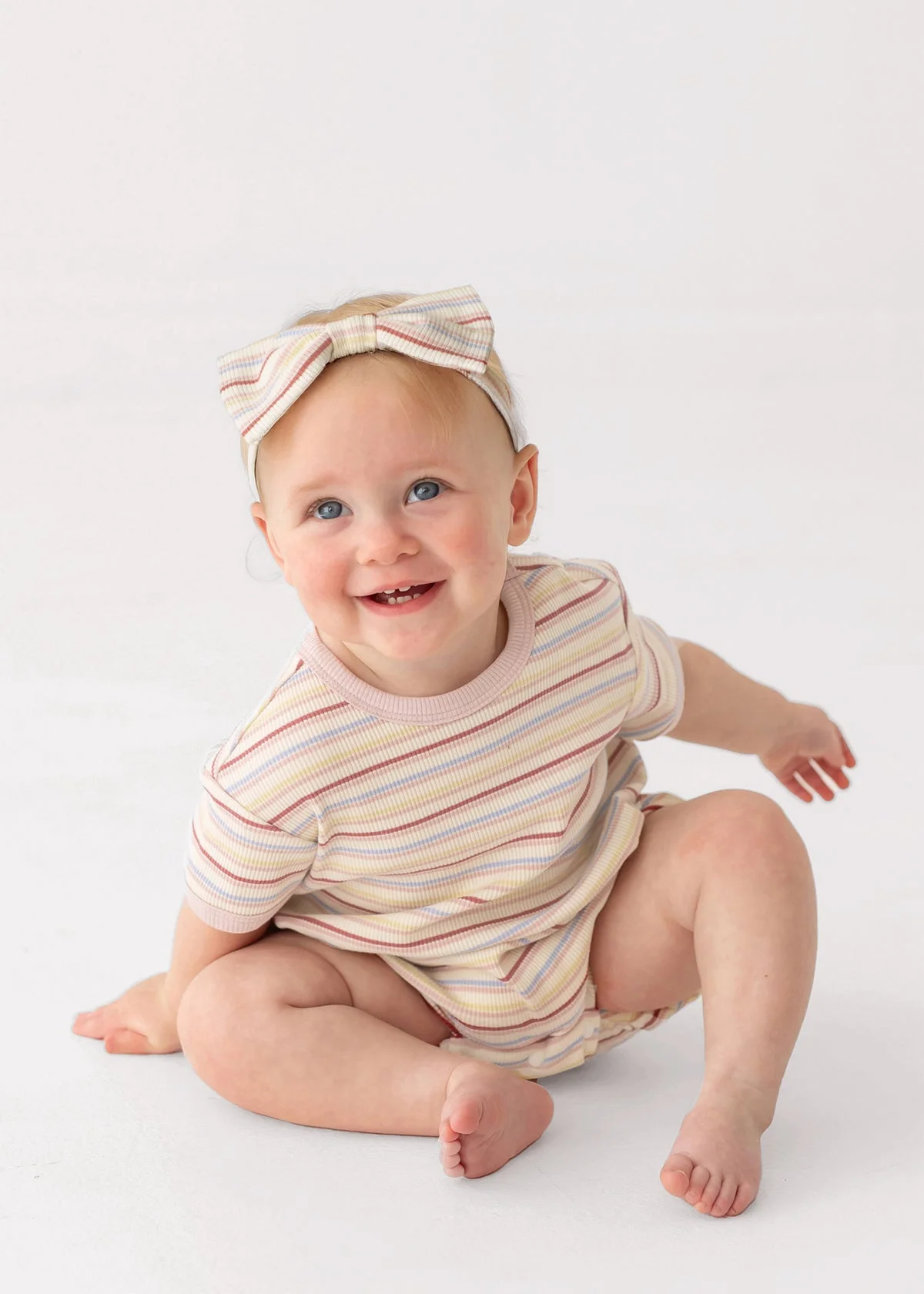 Sunset Sherbet Romper - Pink by Mabel + Honey - Image 3