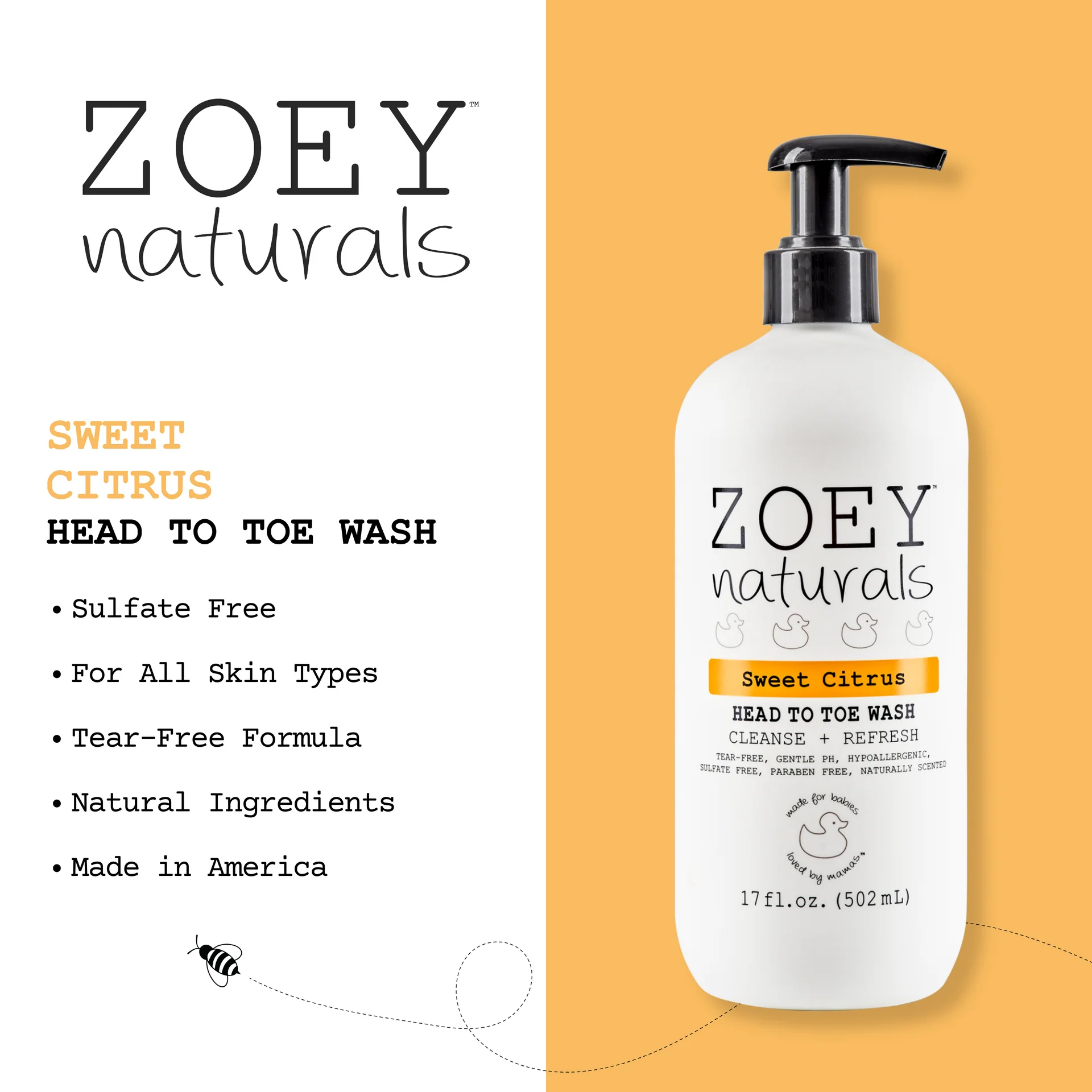 Sweet Citrus Head to Toe Wash by Zoey Naturals - Image 6