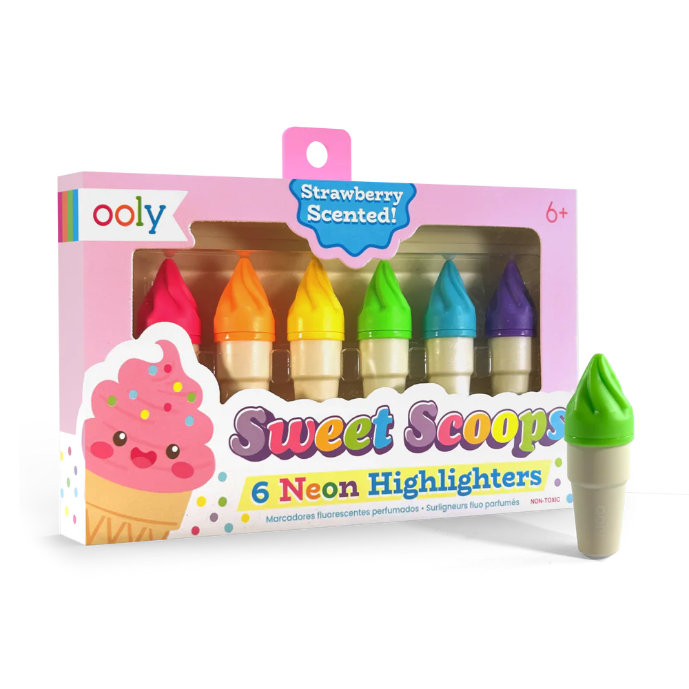 Sweet Scoops Scented Neon Highlighters - Set of 6 by OOLY - Image 2