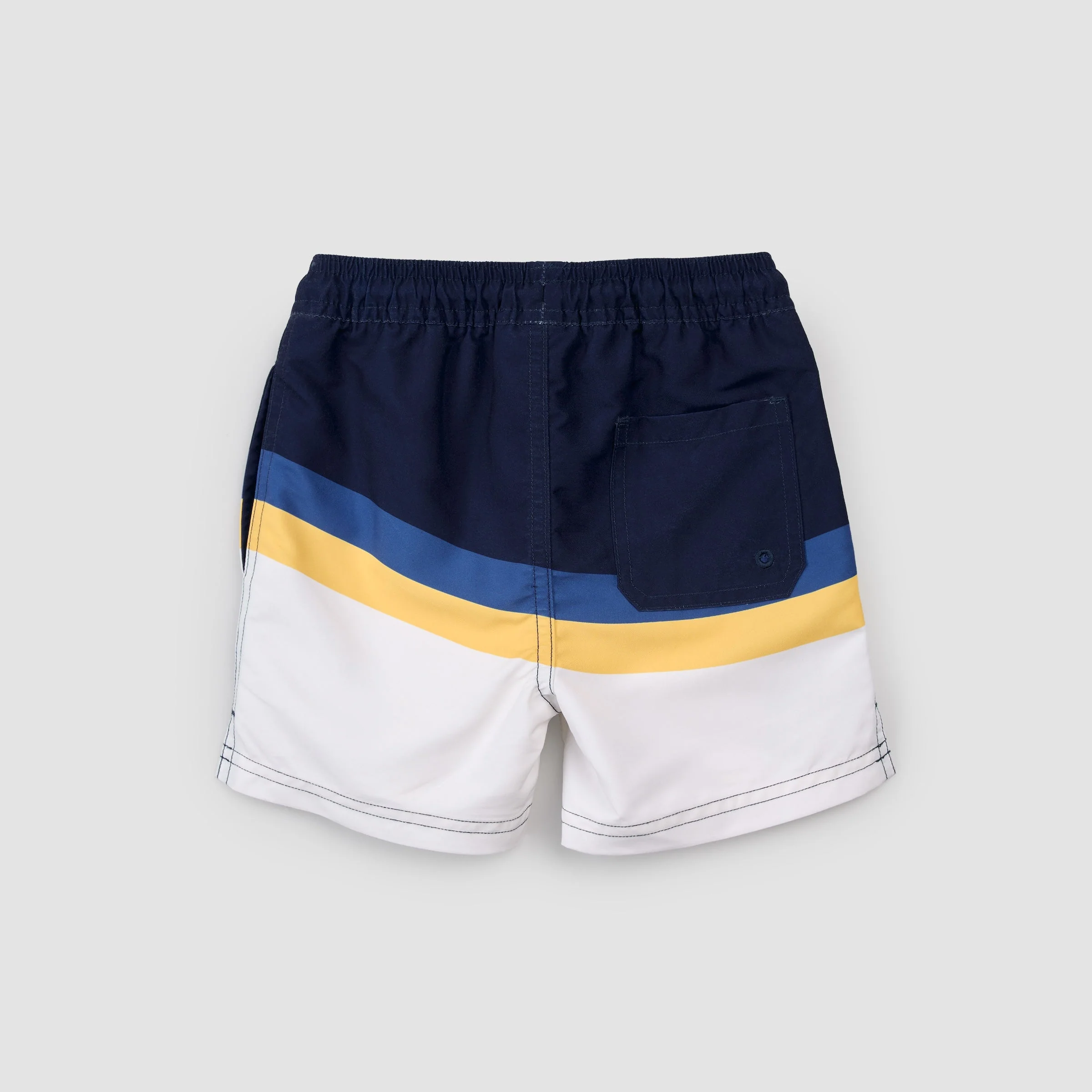 Swim Trunks - Dress Blue & Off White Stripe by Petit Lem - Image 2