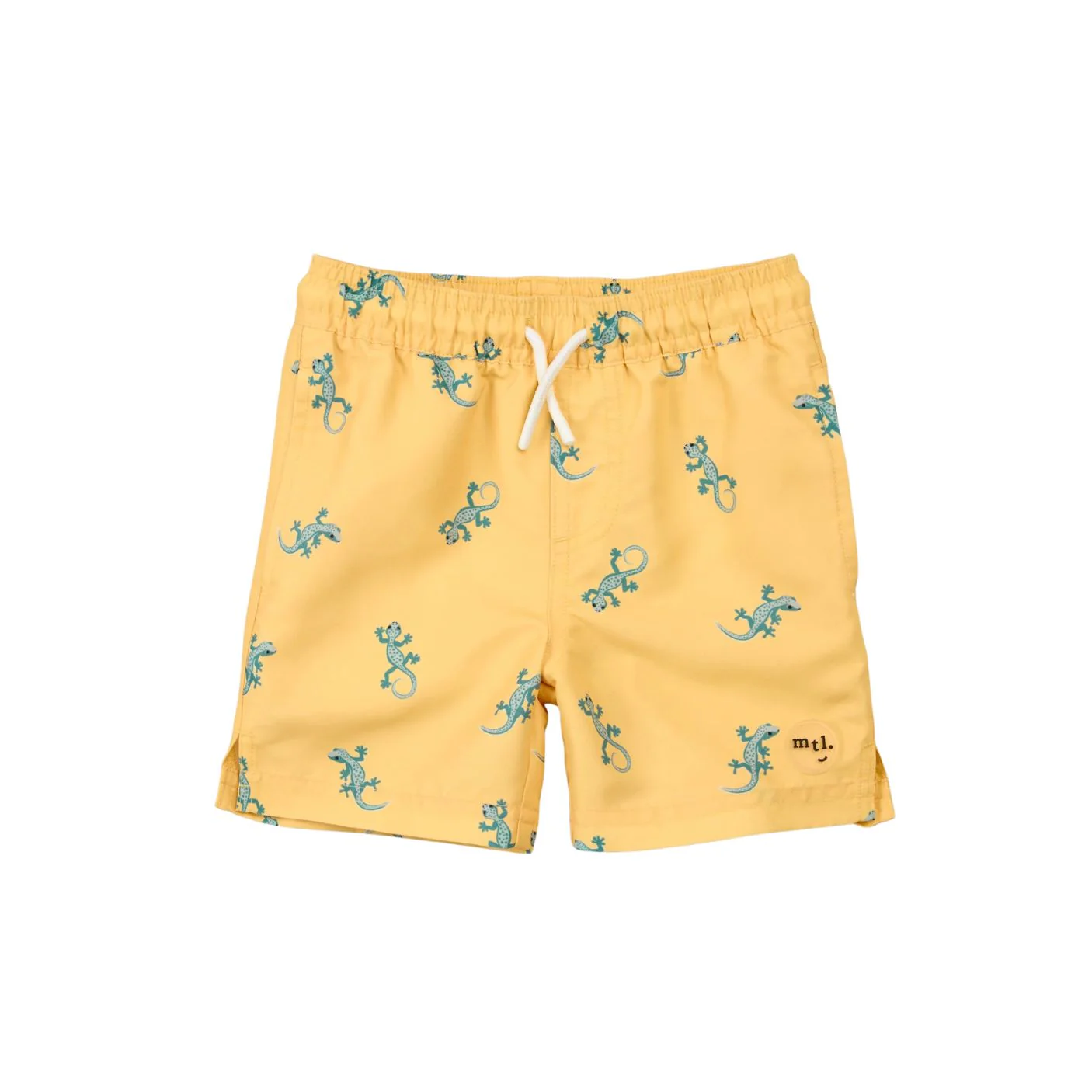 Swim Trunks - Gecko Print on Mustard by Petit Lem