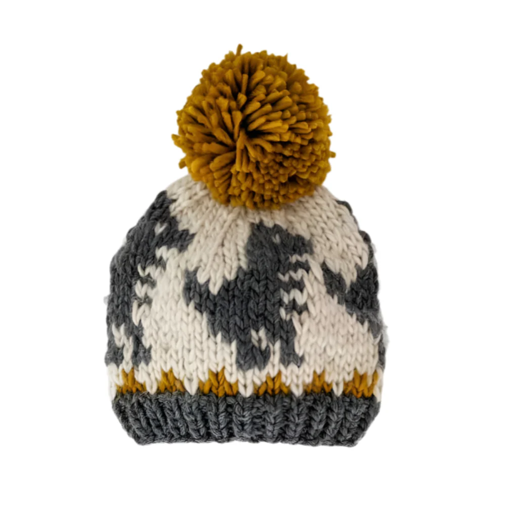 T-Rex Knit Beanie - Grey by Huggalugs