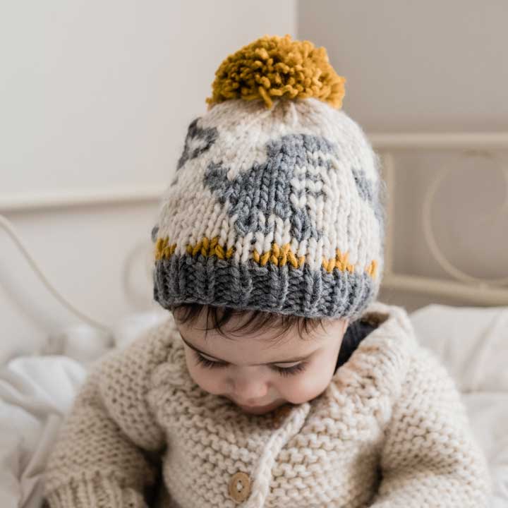 T-Rex Knit Beanie - Grey by Huggalugs - Image 2