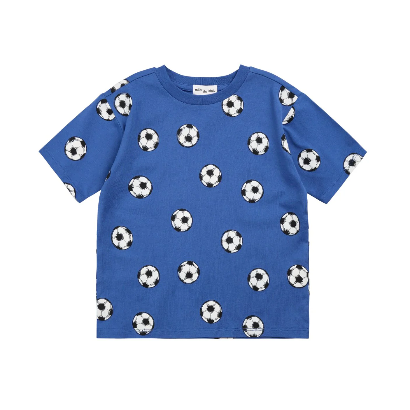 T-Shirt - Soccer Balls on Royal Blue by miles the label.