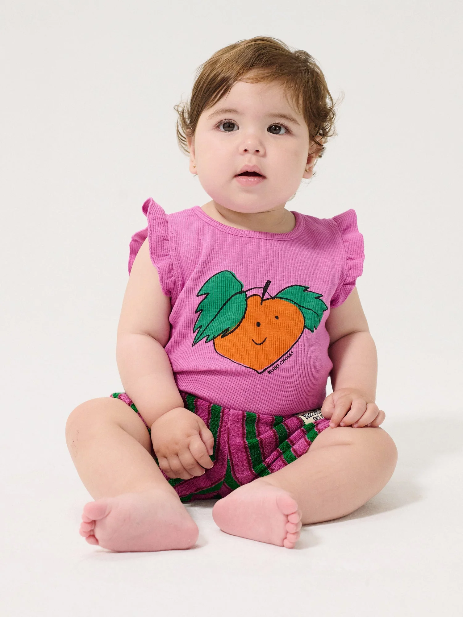 Tangerine Ruffled Bodysuit by Bobo Choses - FINAL SALE - Image 2