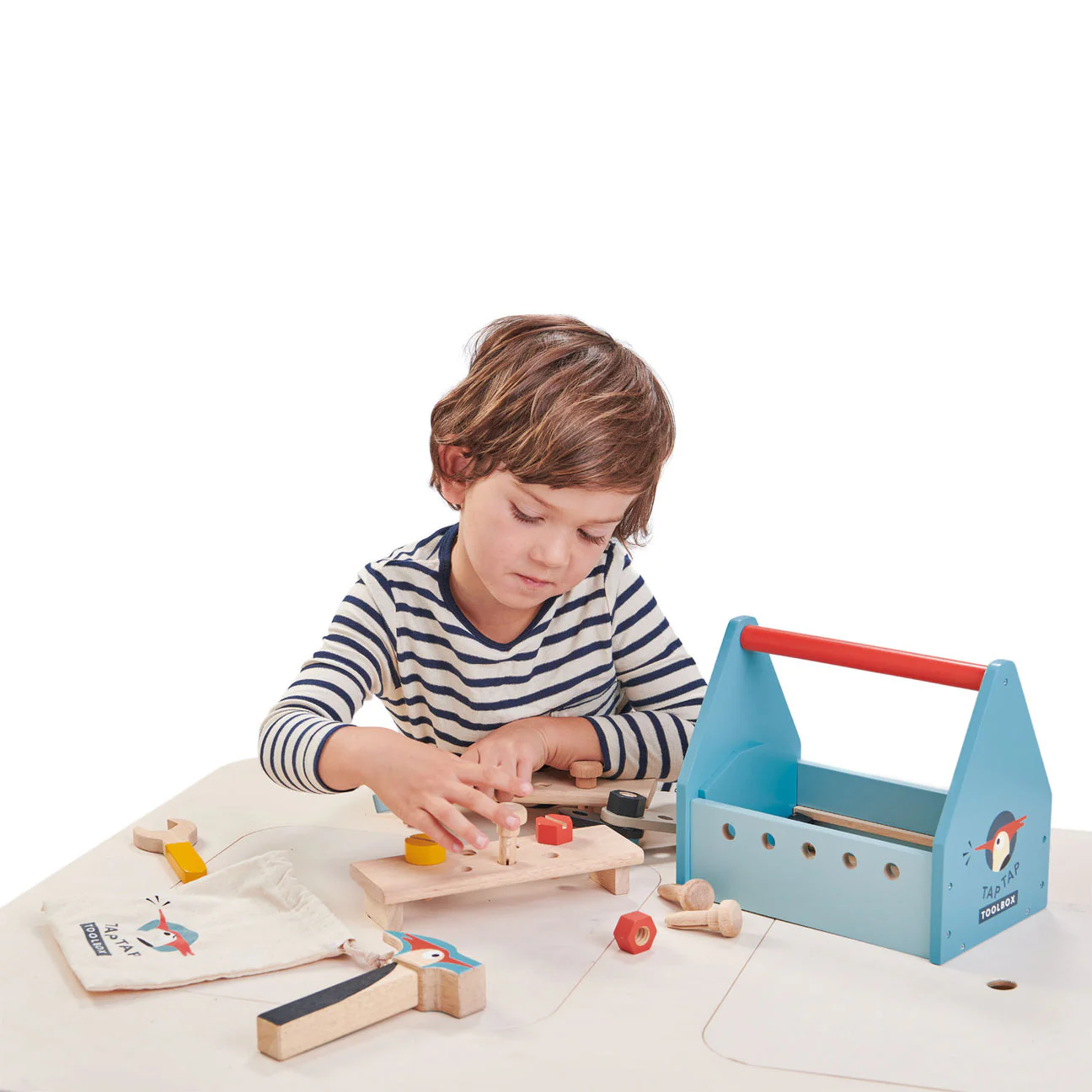 Tap Tap Tool Box Wooden Toy Set by Tender Leaf Toys - Image 6