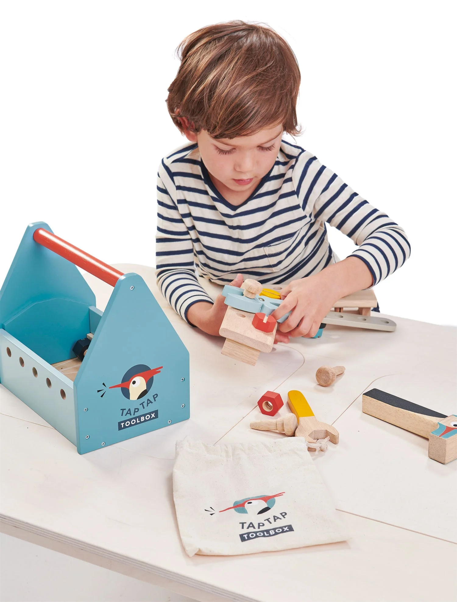 Tap Tap Tool Box Wooden Toy Set by Tender Leaf Toys - Image 7