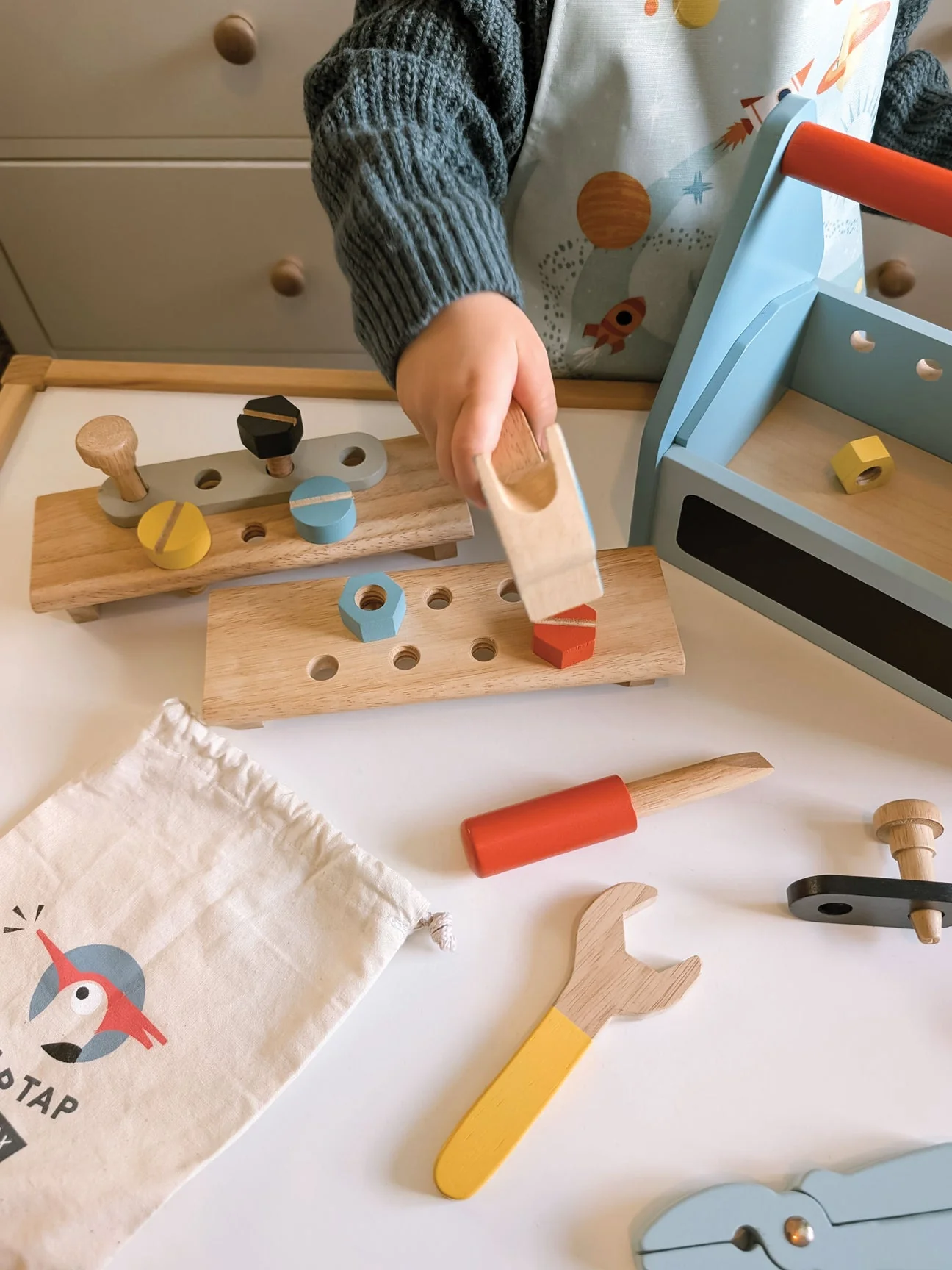 Tap Tap Tool Box Wooden Toy Set by Tender Leaf Toys - Image 8