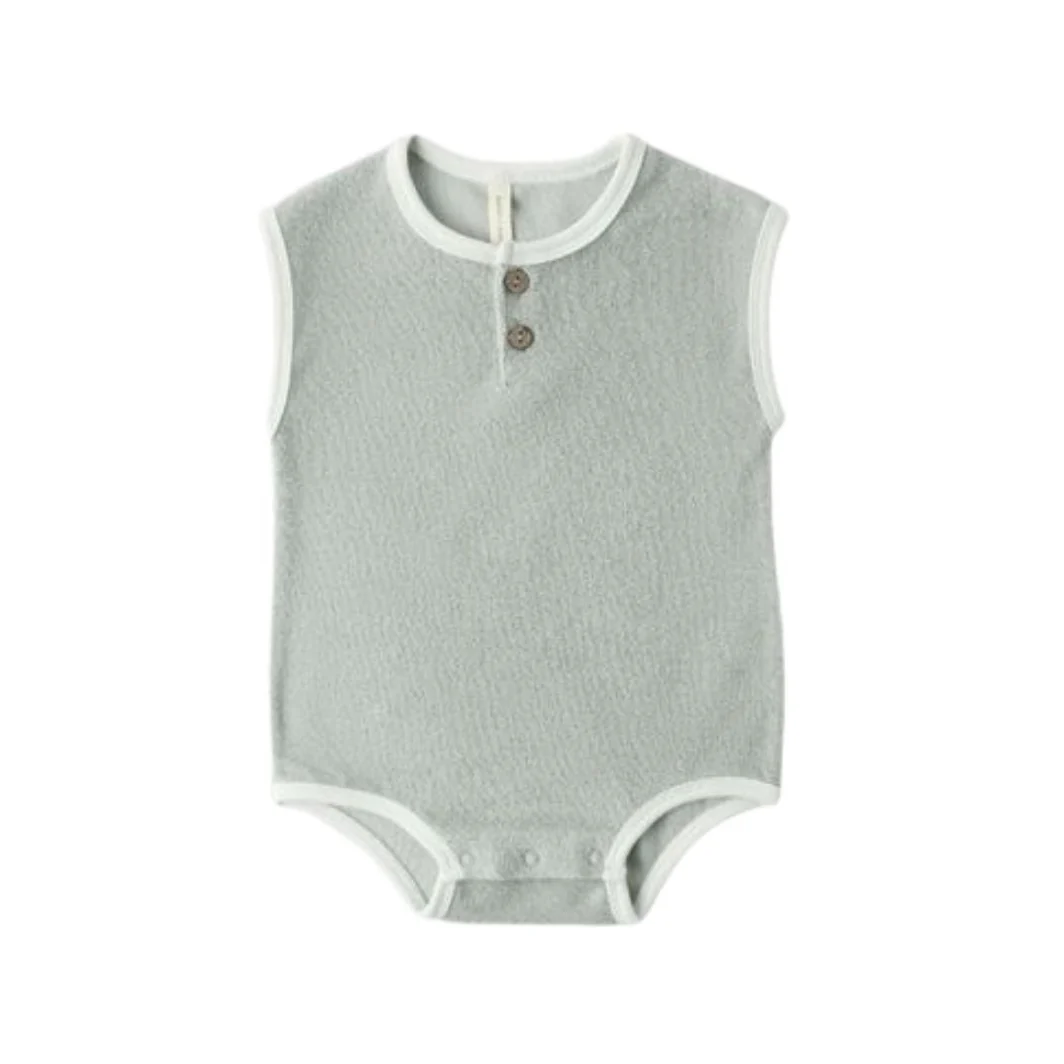 Terry Cloth Romper - Sage by Quincy Mae