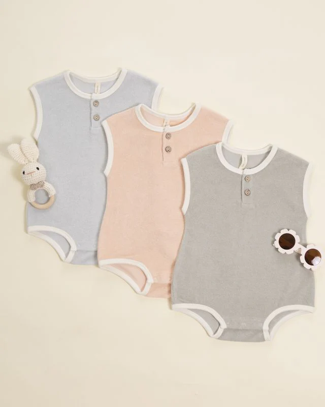 Terry Cloth Romper - Sage by Quincy Mae - Image 2