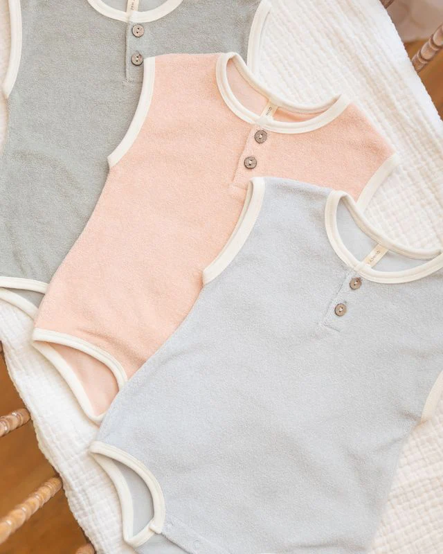 Terry Cloth Romper - Sage by Quincy Mae - Image 4