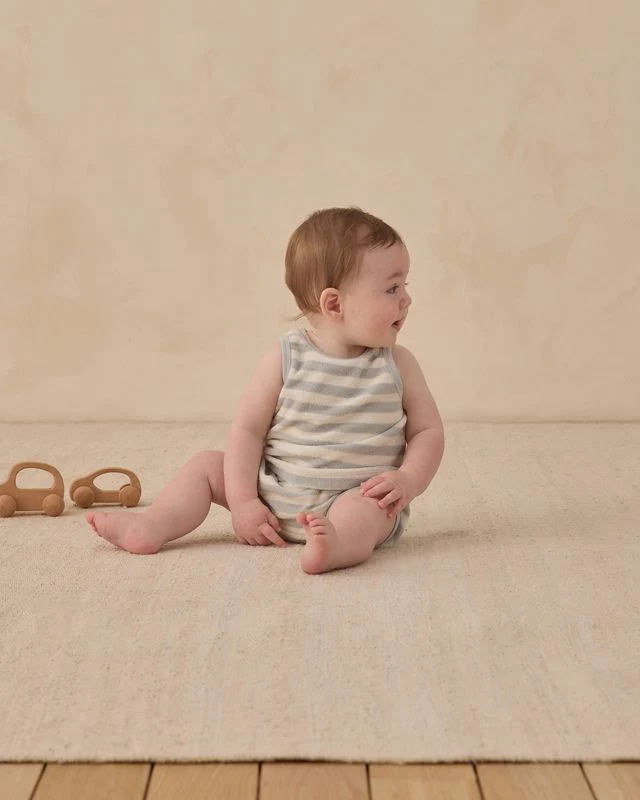 Terry Tank + Short Set - Sky Stripe by Quincy Mae - Image 3