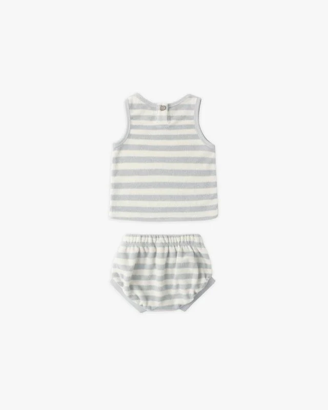 Terry Tank + Short Set - Sky Stripe by Quincy Mae - Image 4