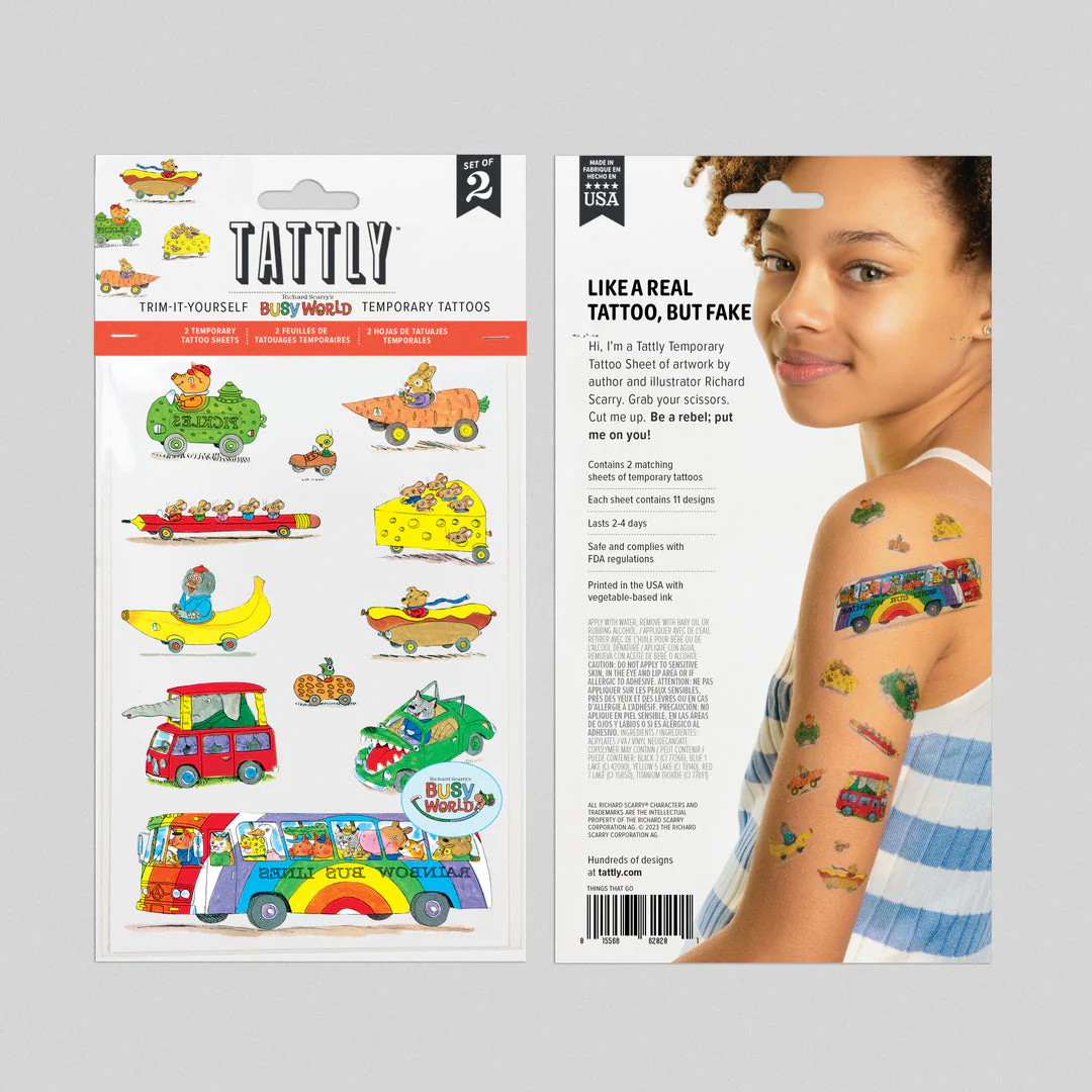 Things That Go Tattoo Sheet - Set of 2 by Tattly - Image 4